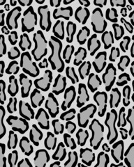 Seamless leopard pattern in black and white, vector