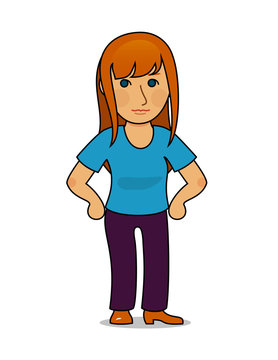 a redhead girl, woman or a teenager