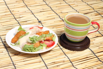 Sandwich with coffee