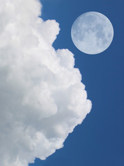 Naklejka na ściany i meble Cloud half sky and moon