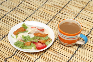 Sandwich with coffee
