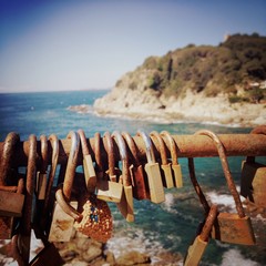 padlocks in Lloret de Mar, Catalonia, Spain