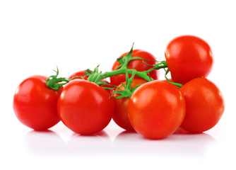 Group of cherry tomatoes isolated on white