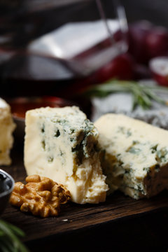 Plate of french cheeses close-up