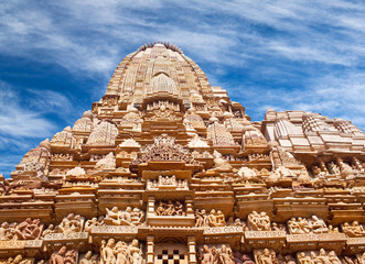 Fototapeta na wymiar Famous erotic temple in Khajuraho