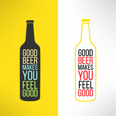 Fototapeta na wymiar Vector beer bottle design background with a cool slogan on it