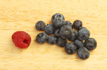 Blueberries and raspberry
