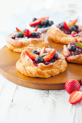 Tasty buns with berries