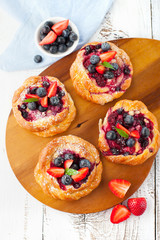 Tasty buns with berries
