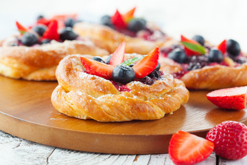 Tasty buns with berries