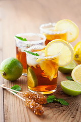 Sweet ice tea with lemon