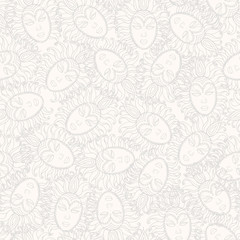 Vector seamless pattern with hand drawn theatrical masks on beige background. Background for use in design, web site, packing, textile, fabric