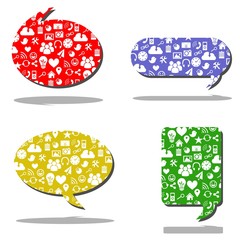 vector illustration dedicated to the clouds of thoughts and IT.