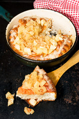 flan with apples