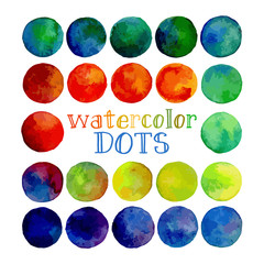 Set of watercolor dots