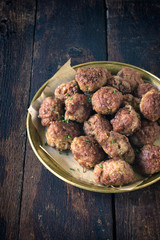 Meatballs in the plate