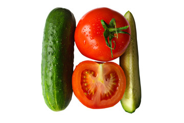 Tomatos with cucumbers
