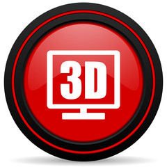 3d display red glossy web icon