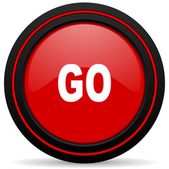 go red glossy web icon