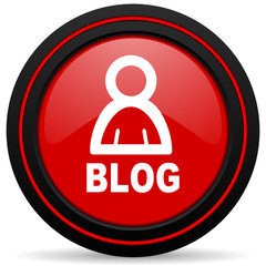 blog red glossy web icon