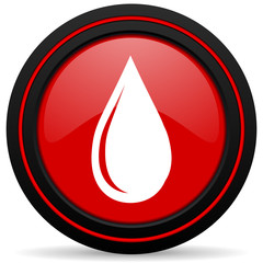 water drop red glossy web icon