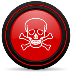 skull red glossy web icon