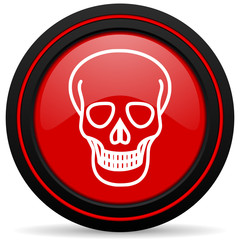skull red glossy web icon