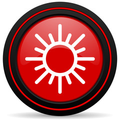 sun red glossy web icon