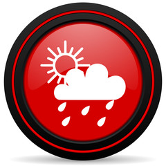 rain red glossy web icon