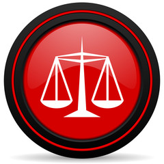 justice red glossy web icon
