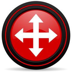 Fototapeta premium arrow red glossy web icon