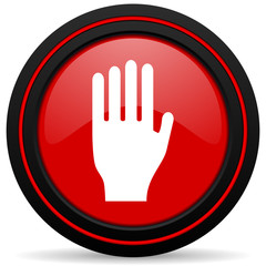 stop red glossy web icon