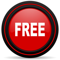 free red glossy web icon