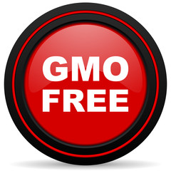 gmo free red glossy web icon