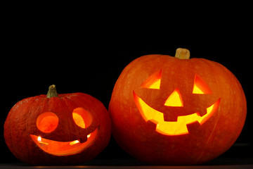 Halloween pumpkin on black