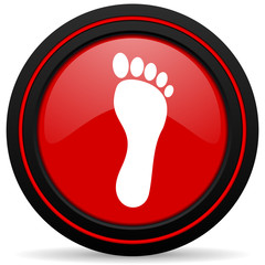 foot red glossy web icon