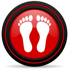 foot red glossy web icon