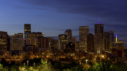 Fototapeta na wymiar Warm colors and cool sky over Denver