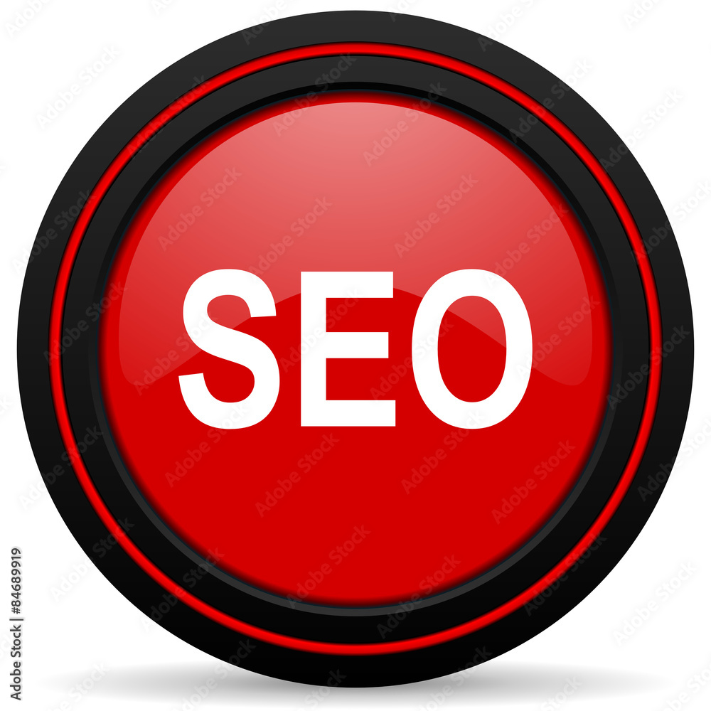 Poster seo red glossy web icon
