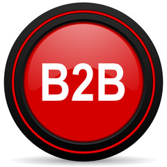 b2b red glossy web icon