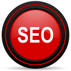 seo red glossy web icon