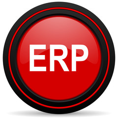 erp red glossy web icon