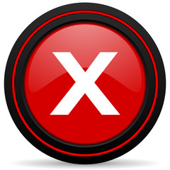 cancel red glossy web icon