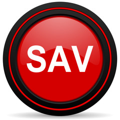 sav red glossy web icon