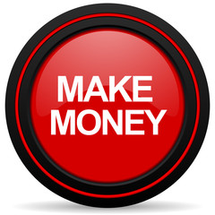 make money red glossy web icon
