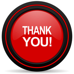 thank you red glossy web icon
