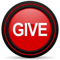 give red glossy web icon
