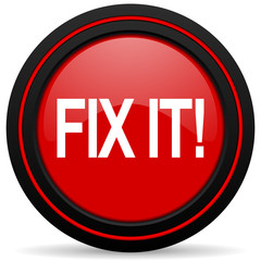 fix it red glossy web icon