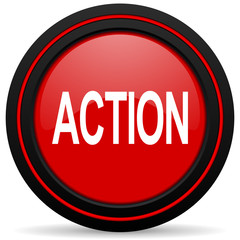 action red glossy web icon