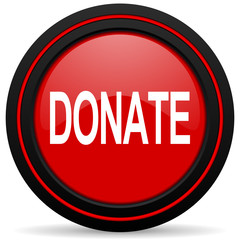 donate red glossy web icon